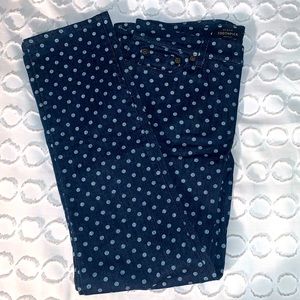J Crew Polka Dot Toothpick Ankle Jeans